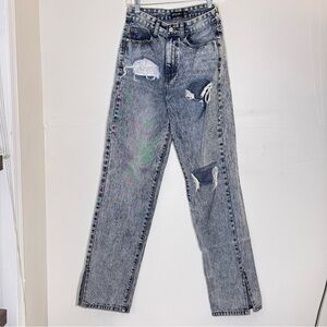 Nasty Gal Blue Acid Wash Denim